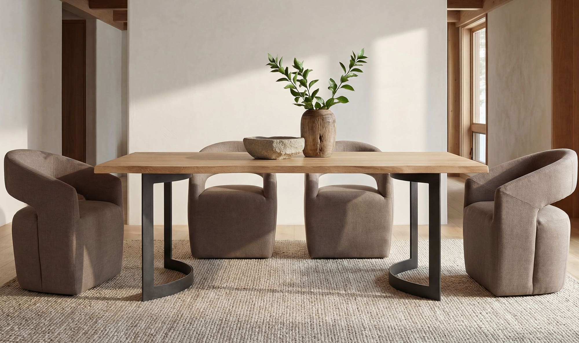 Bent Dining Table Extra Small Oak by Moe's Home Collection - view 5