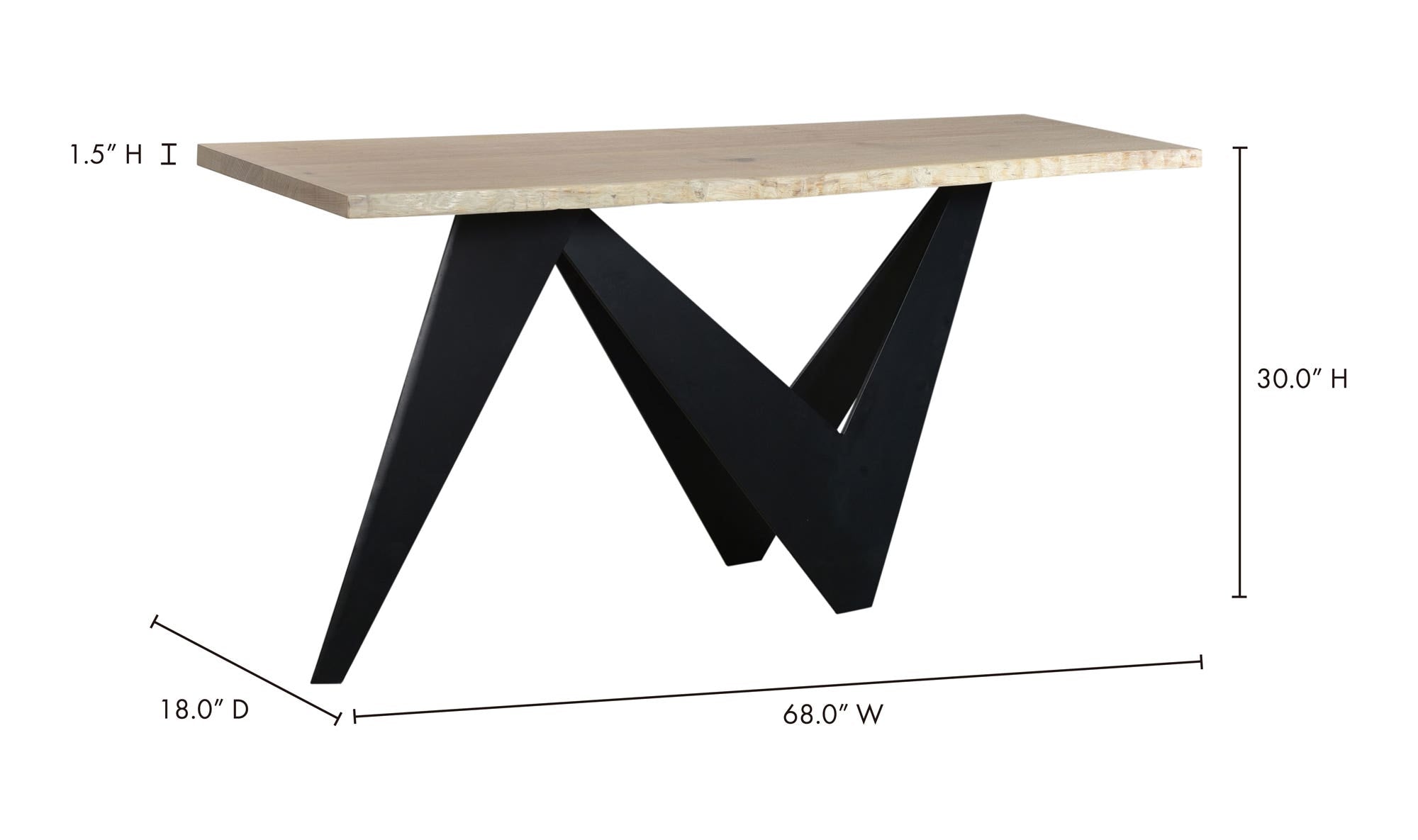 Bird Console Table Natural by Moe's Home Collection - view 10