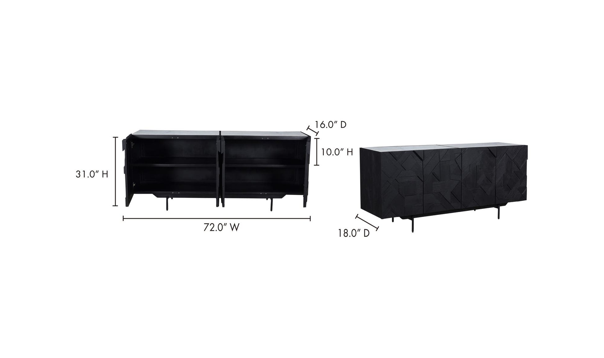 Kattan Sideboard Black by Moe's Home Collection - view 13