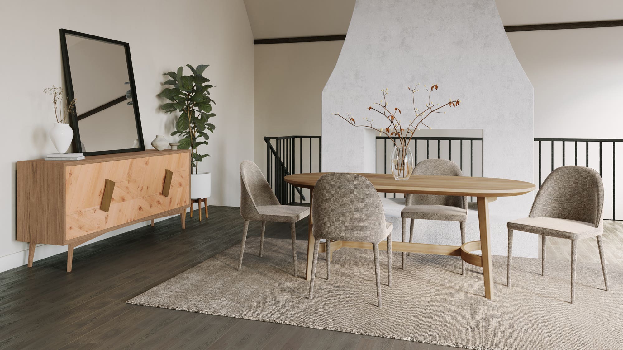 Trie Small Dining Table Natural by Moe's Home Collection - view 8