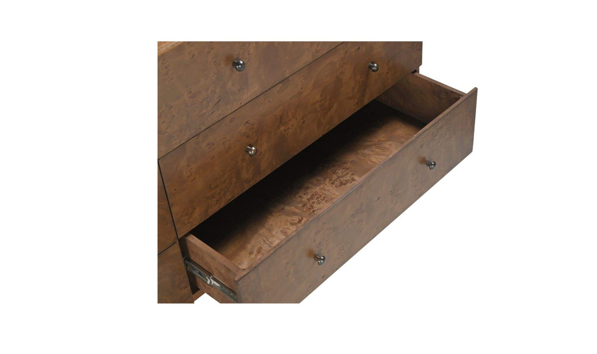 York 6 Drawer Dresser Warm Brown Burl by Moe's Home Collection - view 10