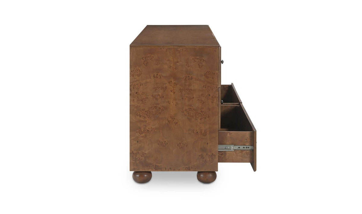 York 6 Drawer Dresser Warm Brown Burl by Moe's Home Collection - view 8