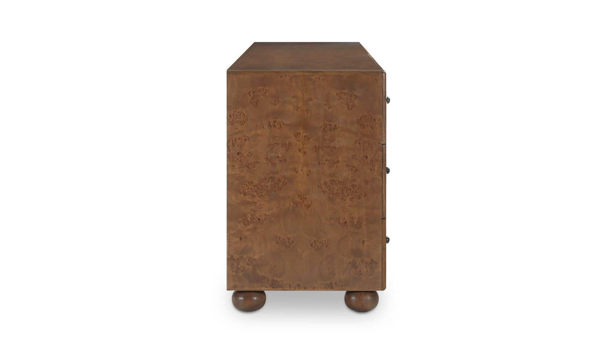 York 6 Drawer Dresser Warm Brown Burl by Moe's Home Collection - view 7