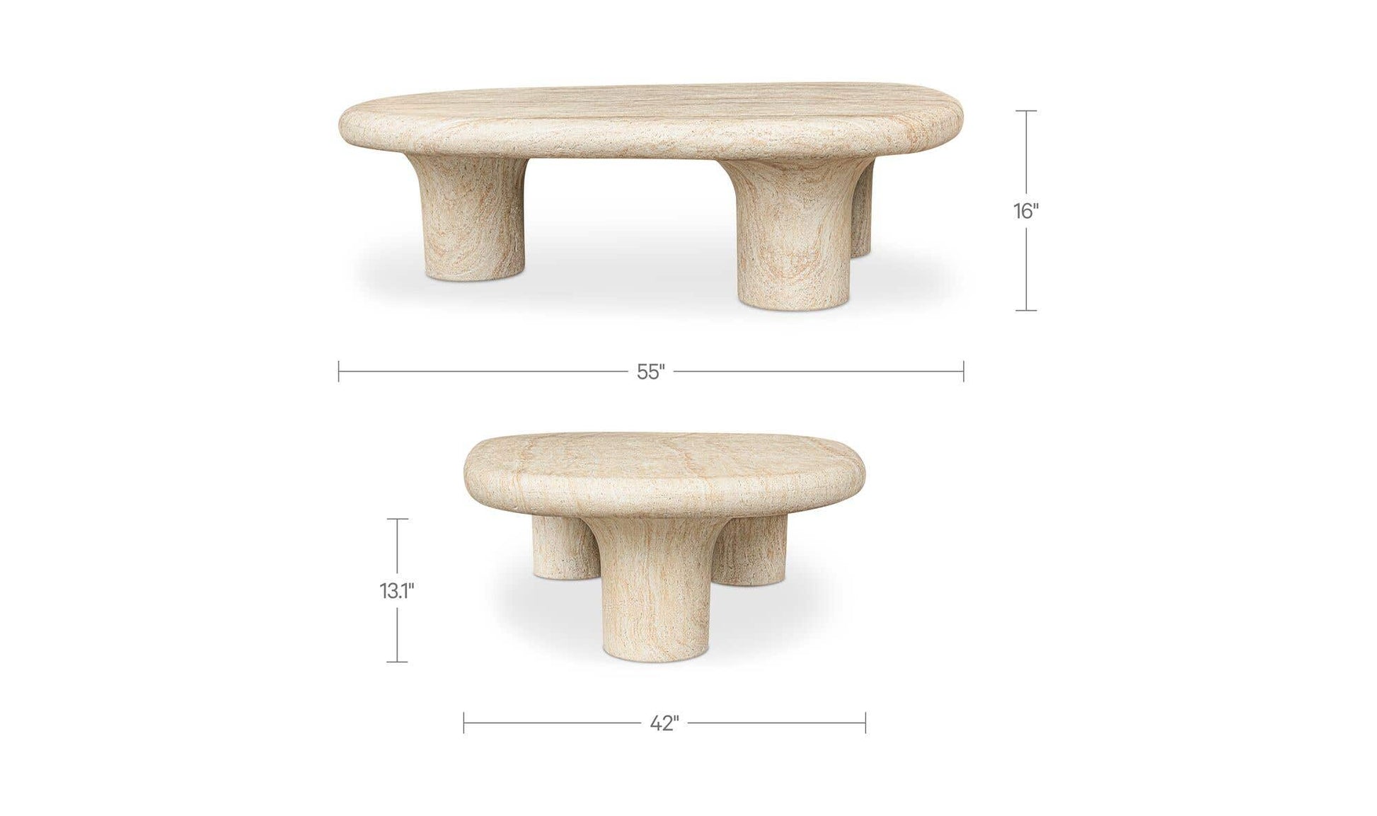 Warby Outdoor Coffee Table beige by Moe's Home Collection - view 23