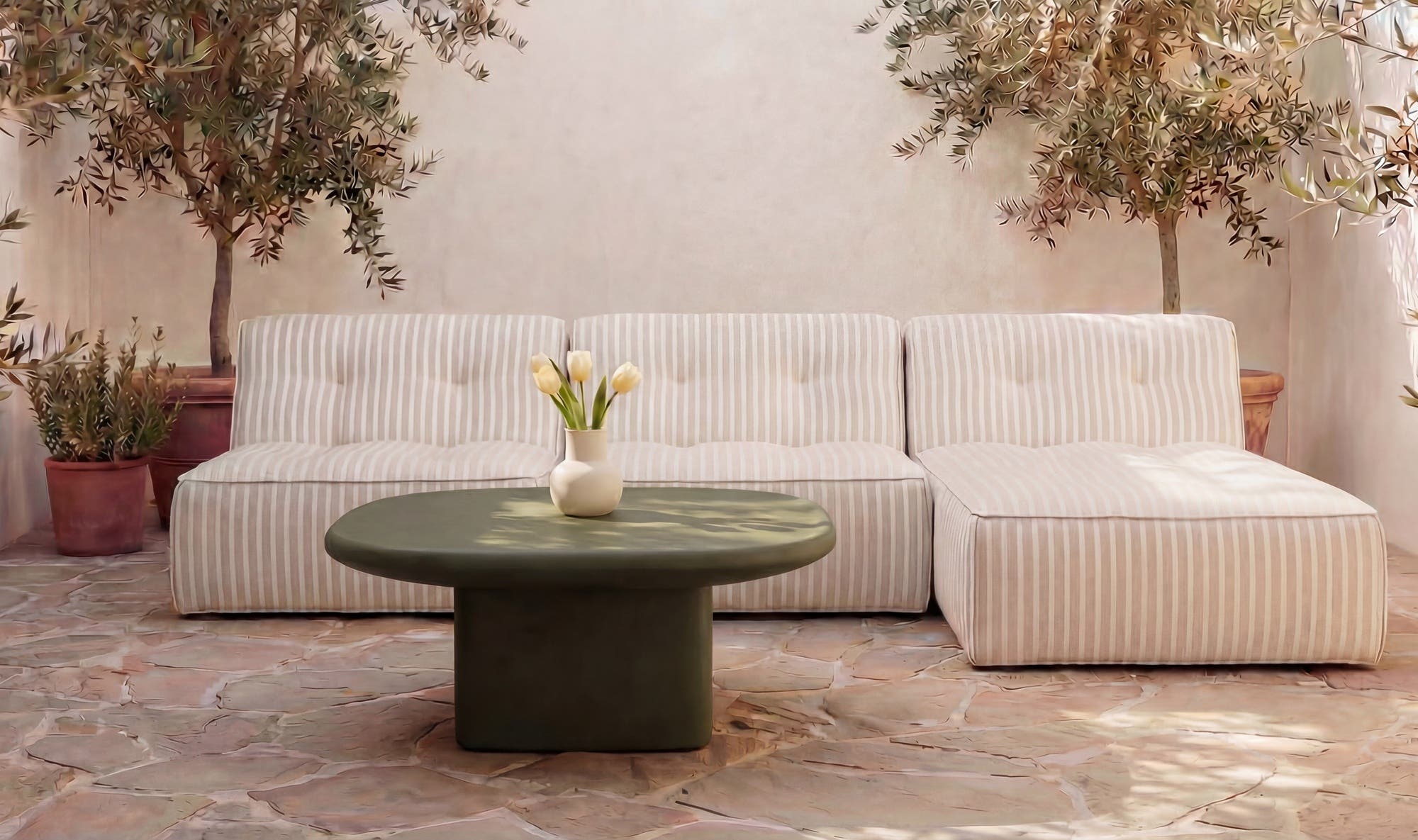 Manon Outdoor Coffee Table Deep Green by Moe's Home Collection - view 6
