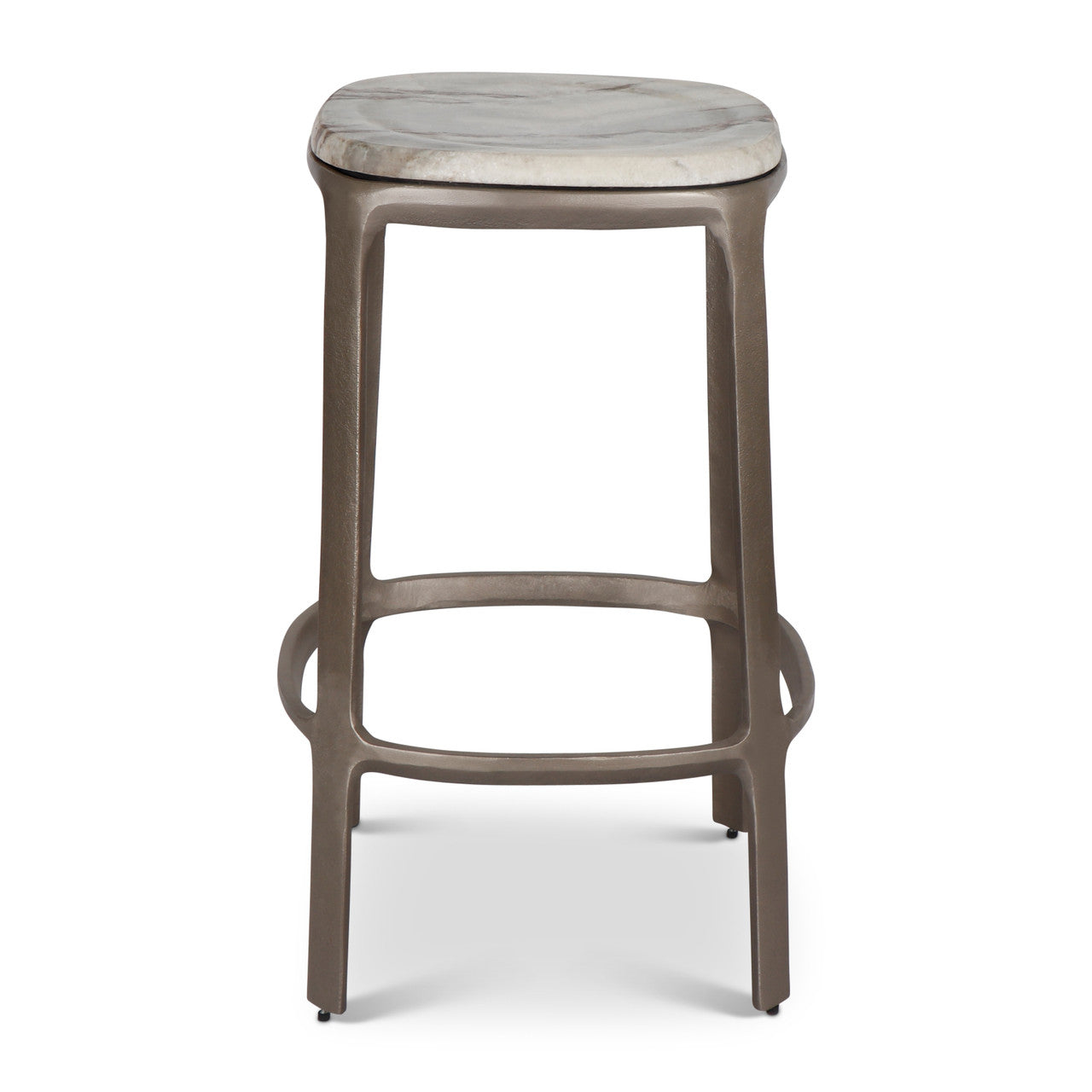Marbelle - Alfie Marble Counter Stool - Toronto Sand/Antique Nickel Finish