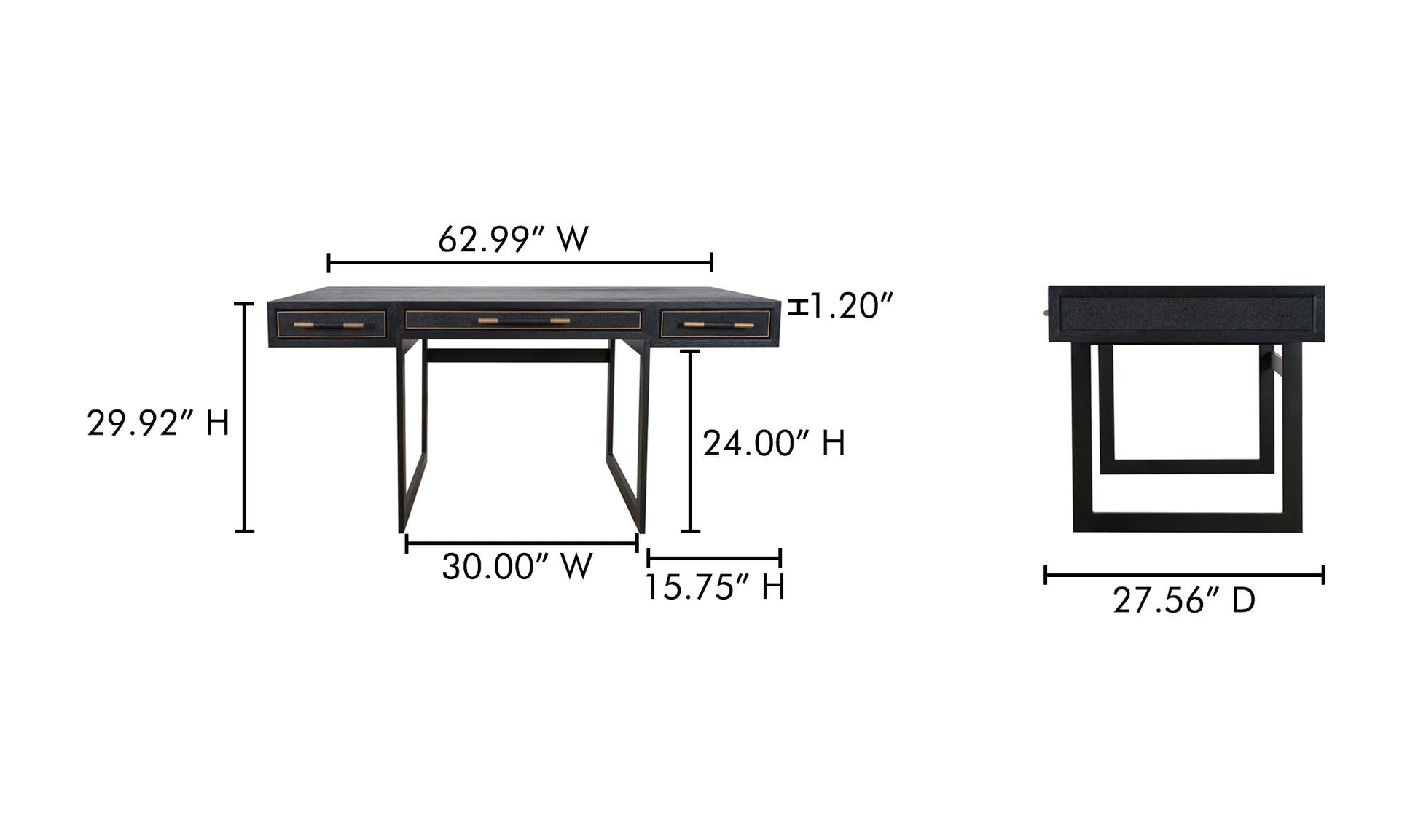 Mako Desk Black by Moe's Home Collection - view 12