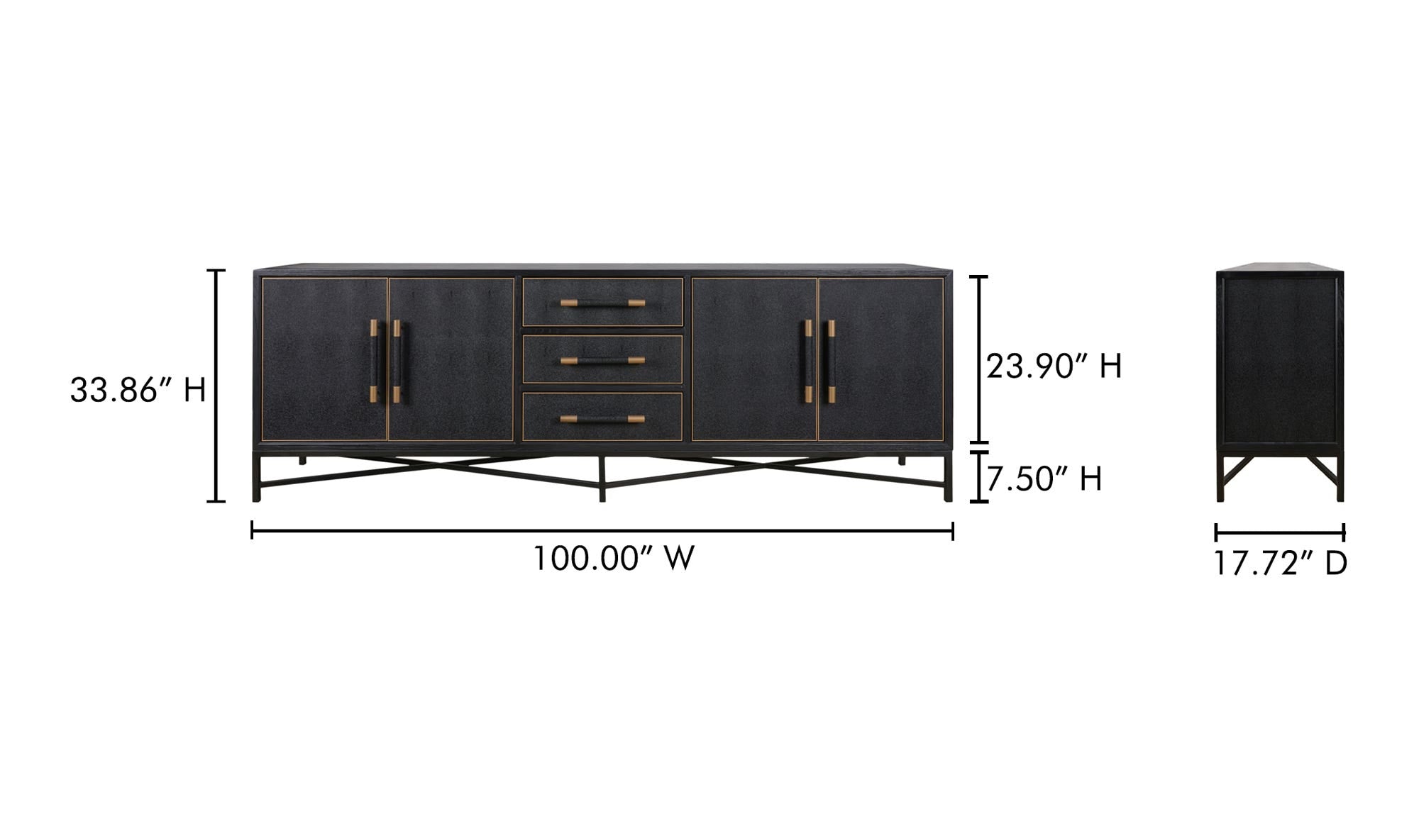 Mako Sideboard Large Black by Moe's Home Collection - view 12