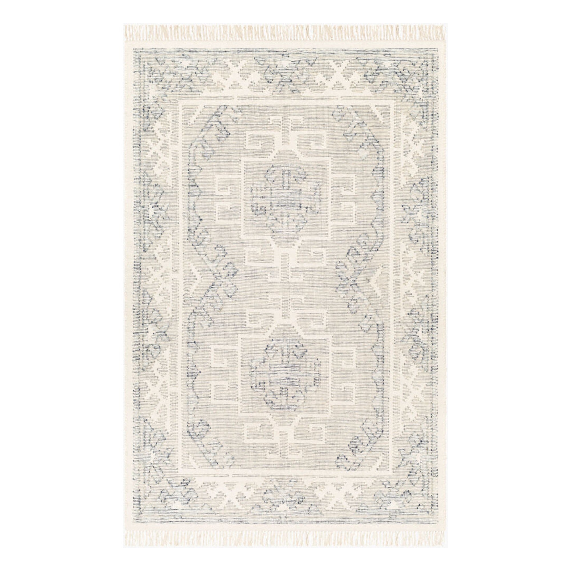 Valerie Cream/Light Sage Handmade Rug - 2' x 3'