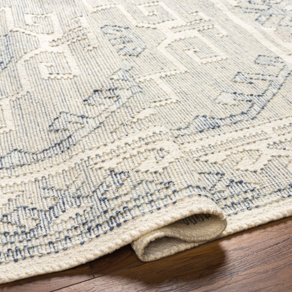 Valerie Cream/Light Sage Handmade Rug - fold