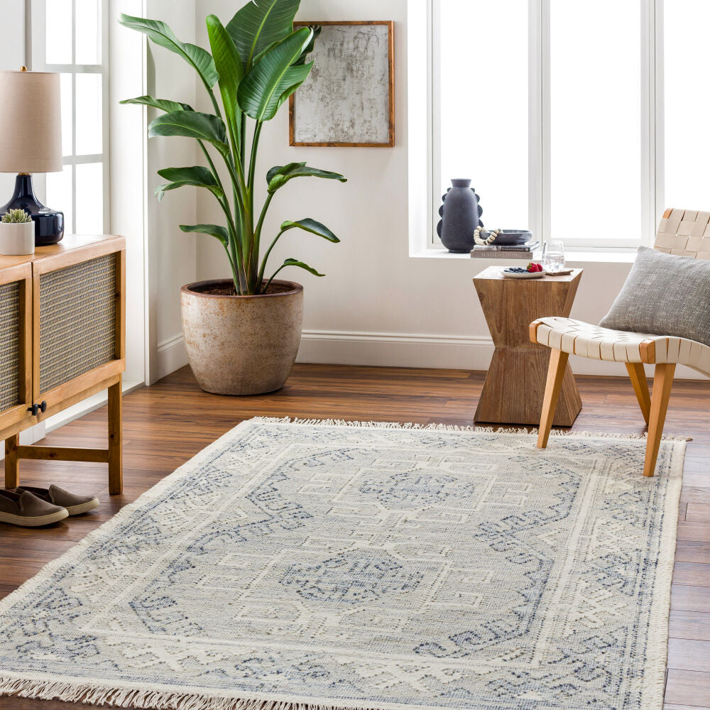 Valerie Cream/Light Sage Handmade Rug - roomscene
