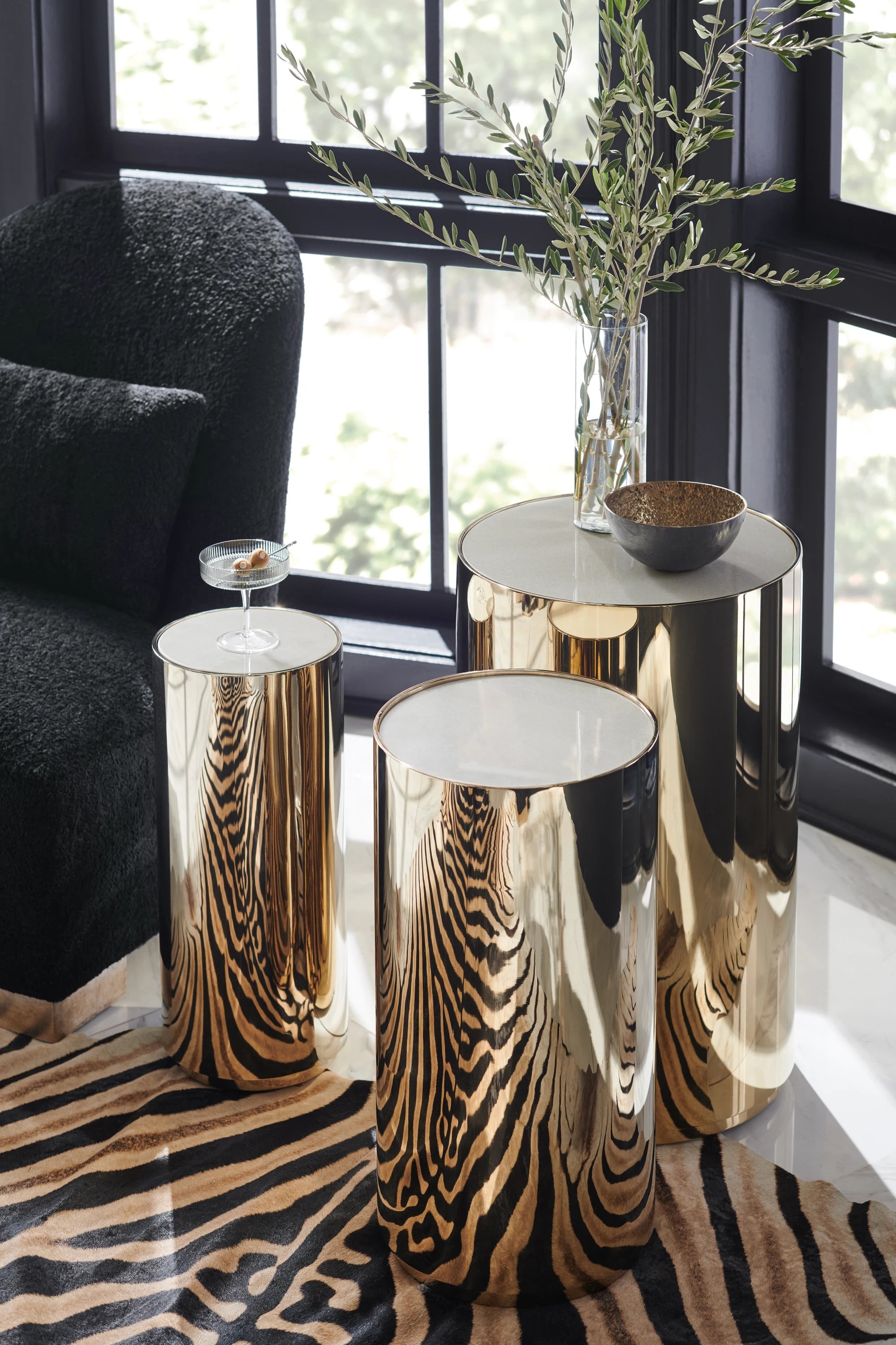 Round About-Tall Whisper of Gold End Table 16" by Caracole - view 2