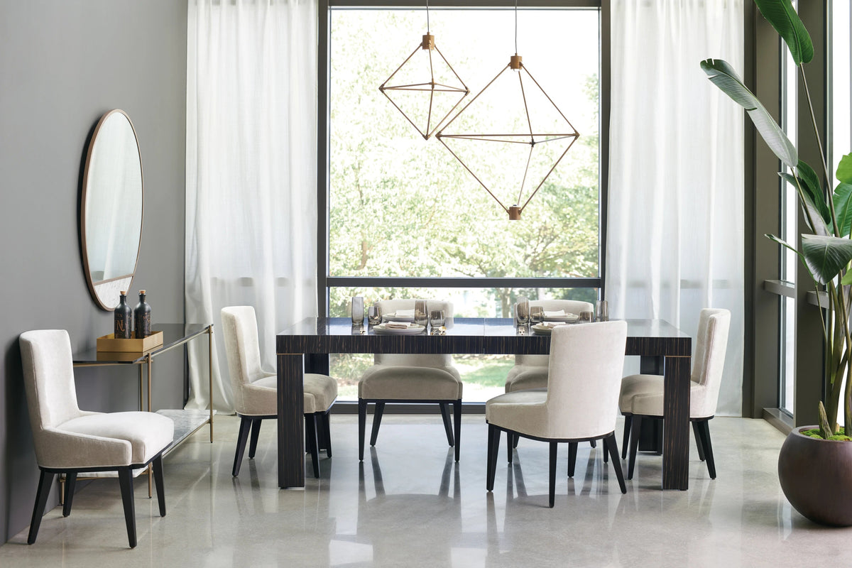 Edge Dining Table Lucent Bronze Metallic Paint 80" by Caracole - view 2