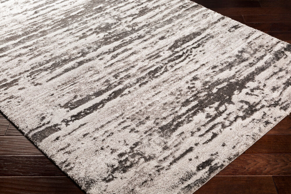Venice Black/Medium Gray Machine Woven Rug VNE-2301 - corner