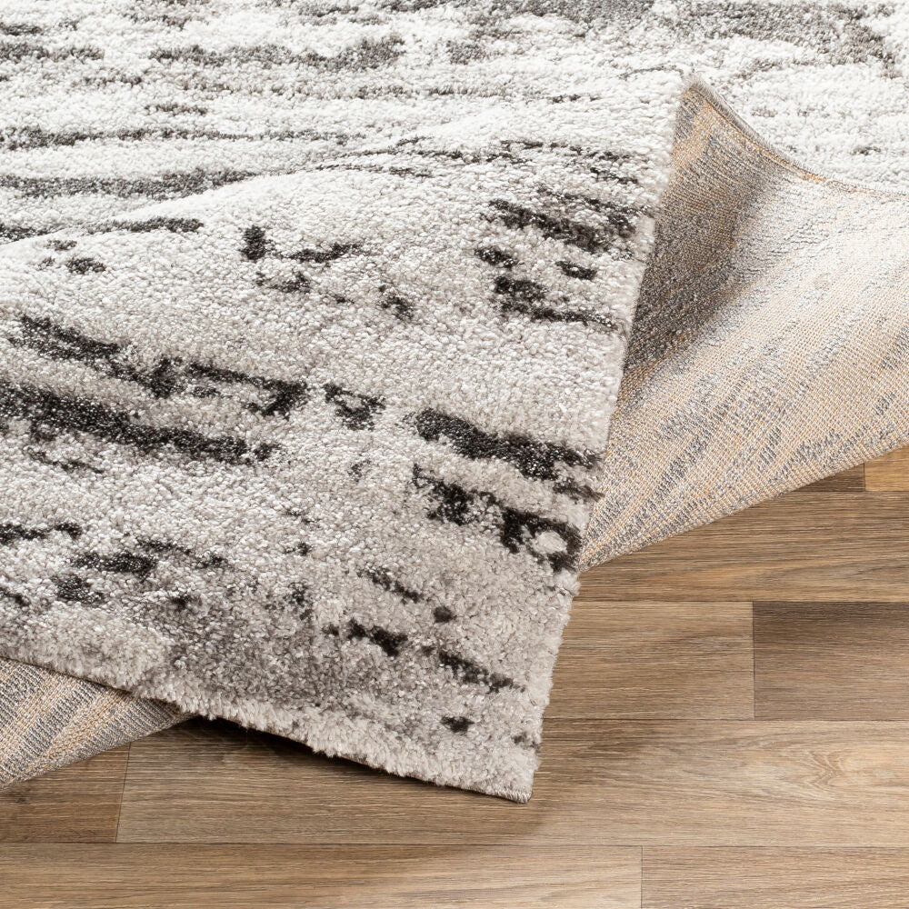 Venice Black/Medium Gray Machine Woven Rug VNE-2301 - fold