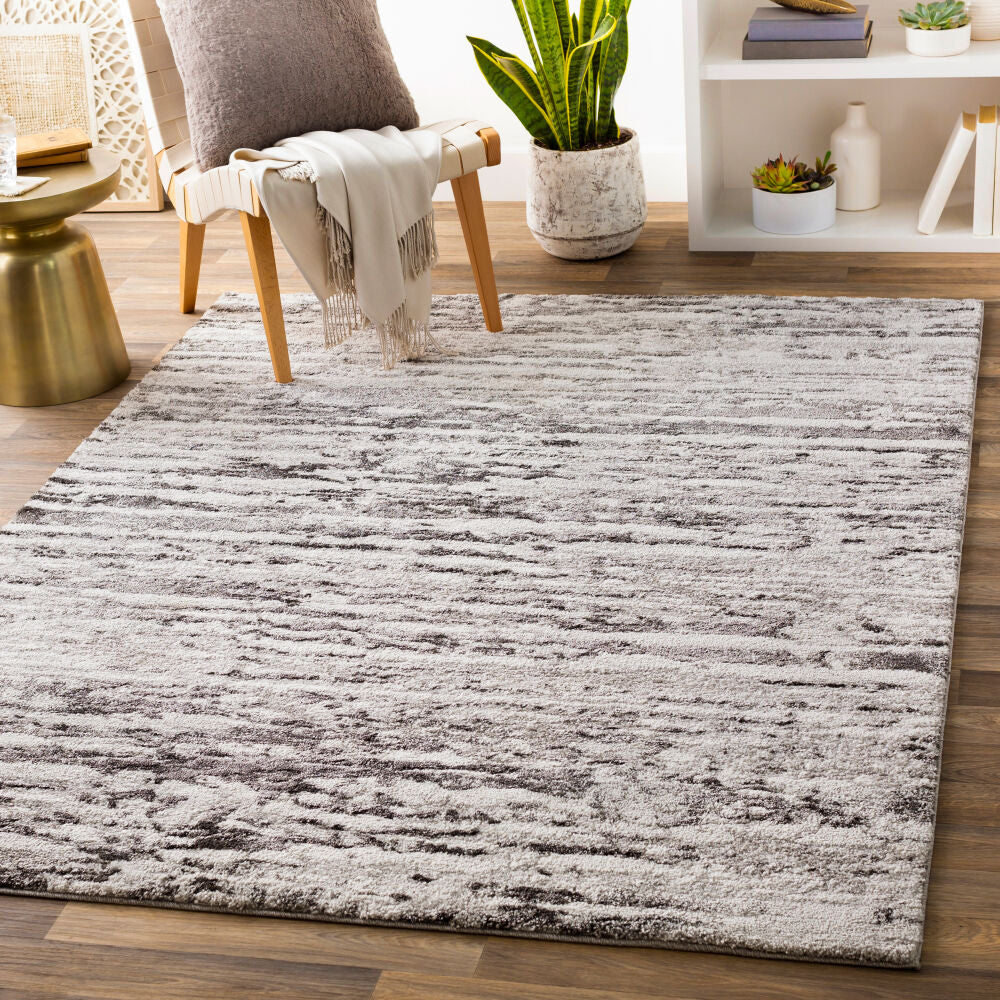 Venice Black/Medium Gray Machine Woven Rug VNE-2301 - roomscene