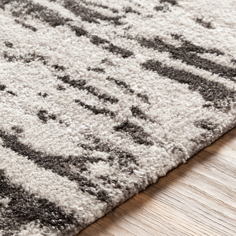 Venice Black/Medium Gray Machine Woven Rug VNE-2301 - texture