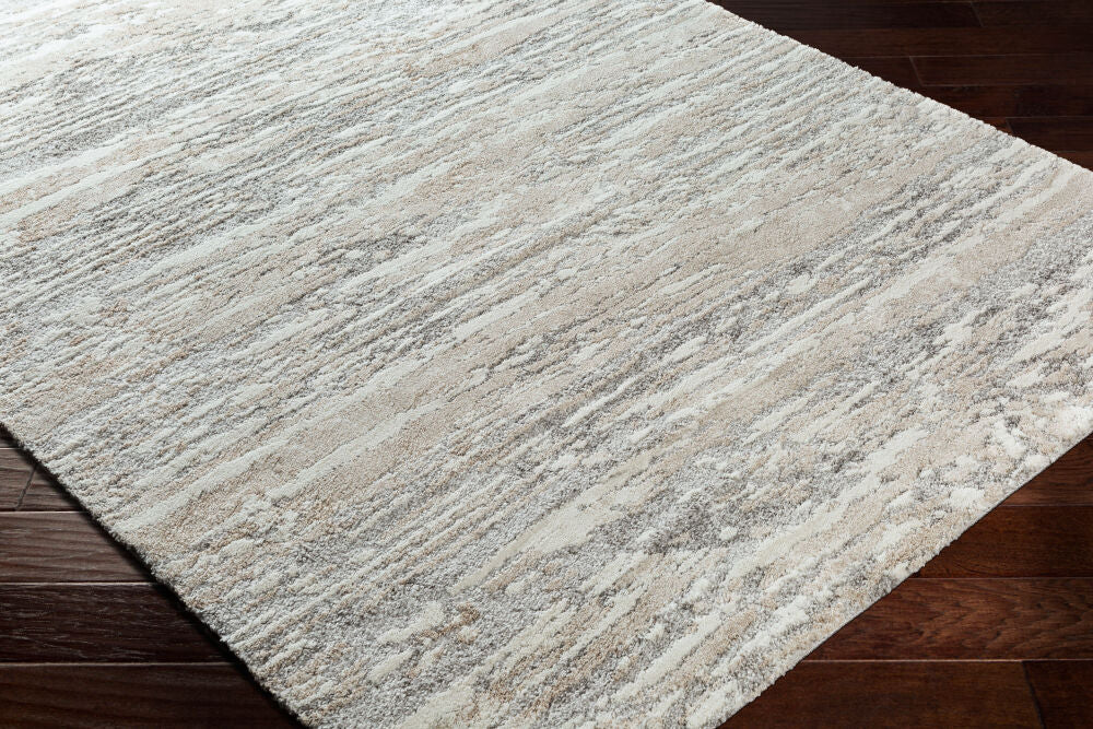 Venice Ivory/Tan Machine Woven Rug - corner