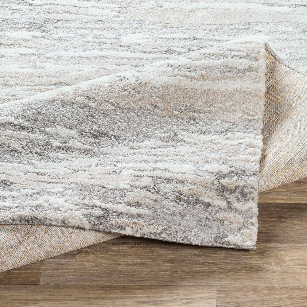 Venice Ivory/Tan Machine Woven Rug - fold