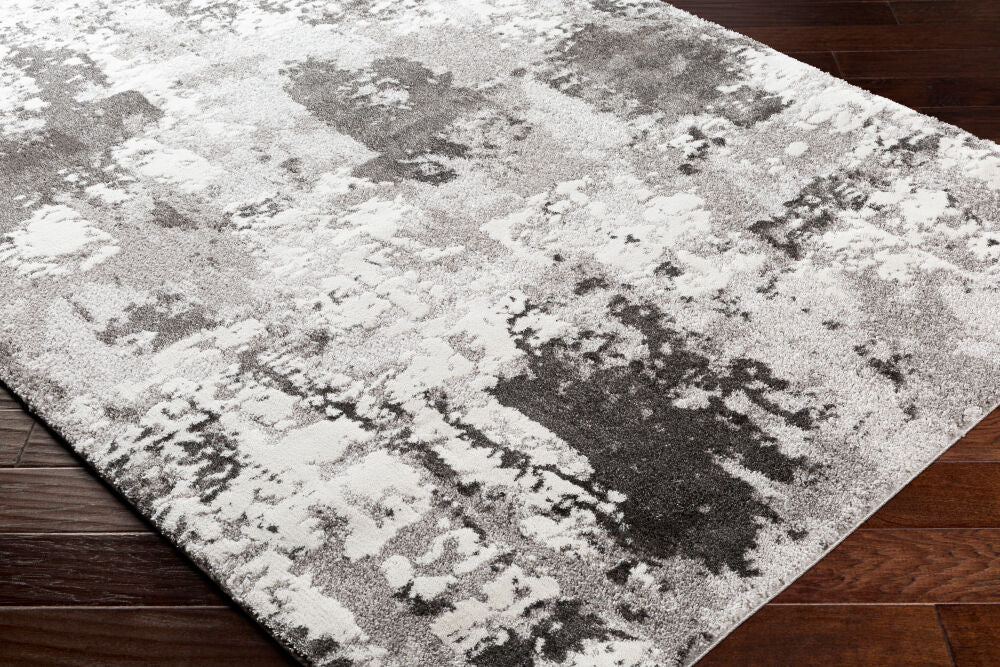 Venice Black/Medium Gray Machine Woven Rug VNE-2308 - corner