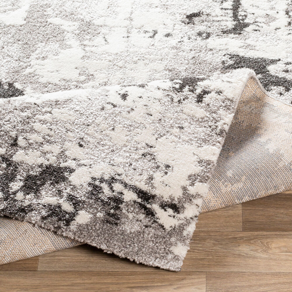 Venice Black/Medium Gray Machine Woven Rug VNE-2308 - fold