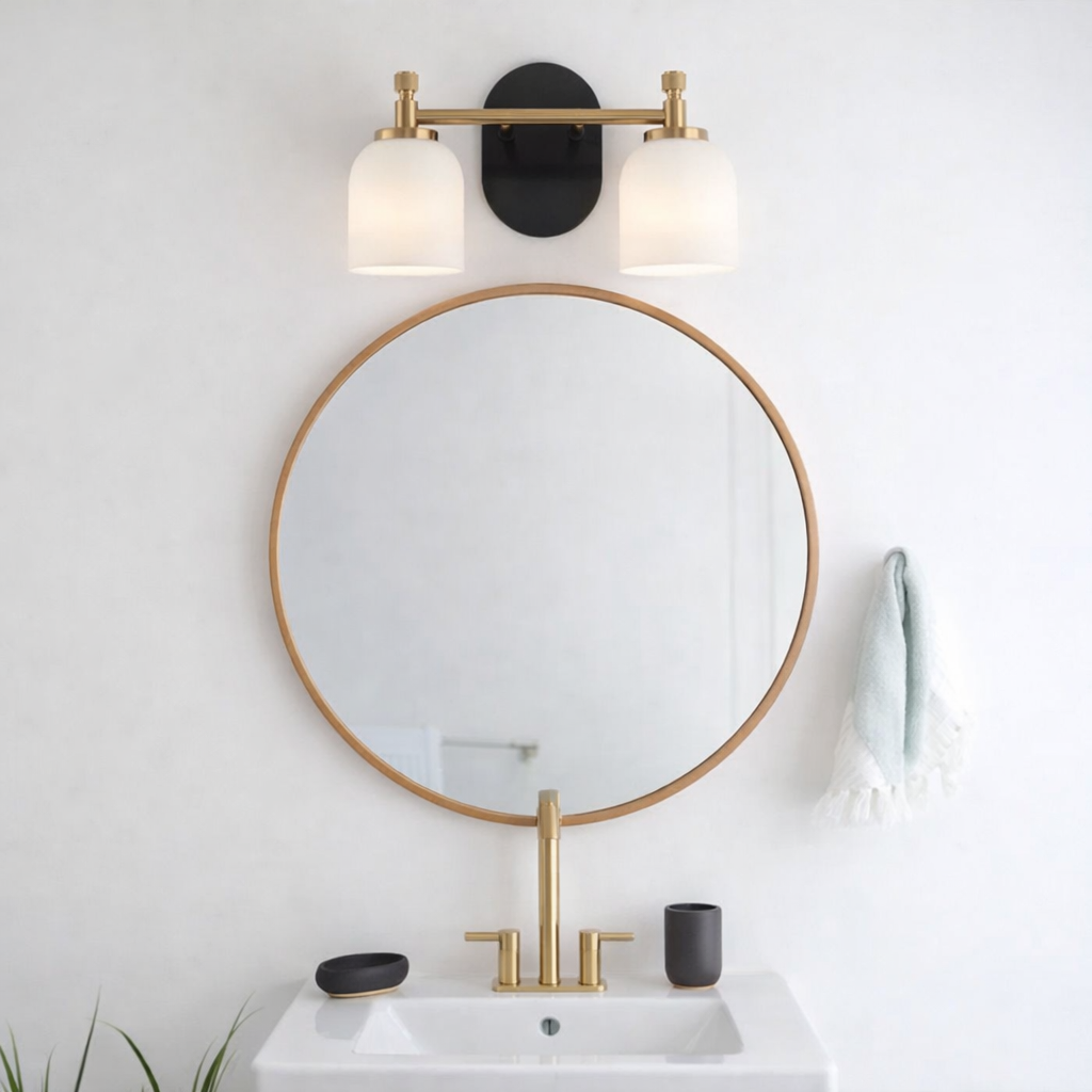 Vortex Two Lights Vanity in Traditional Style for Over Bathroom Mirror Wall Sconce