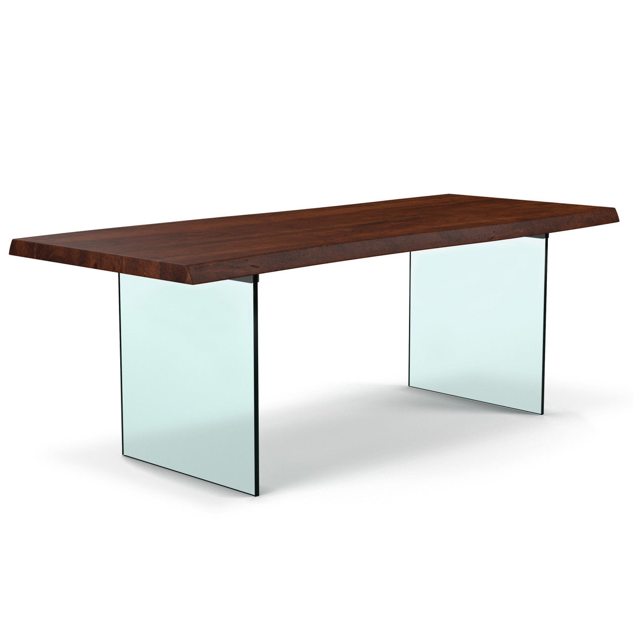 Brooks - Dining Table - Glass Base - 40" x 92" - Americano Top - Clear Glass Base