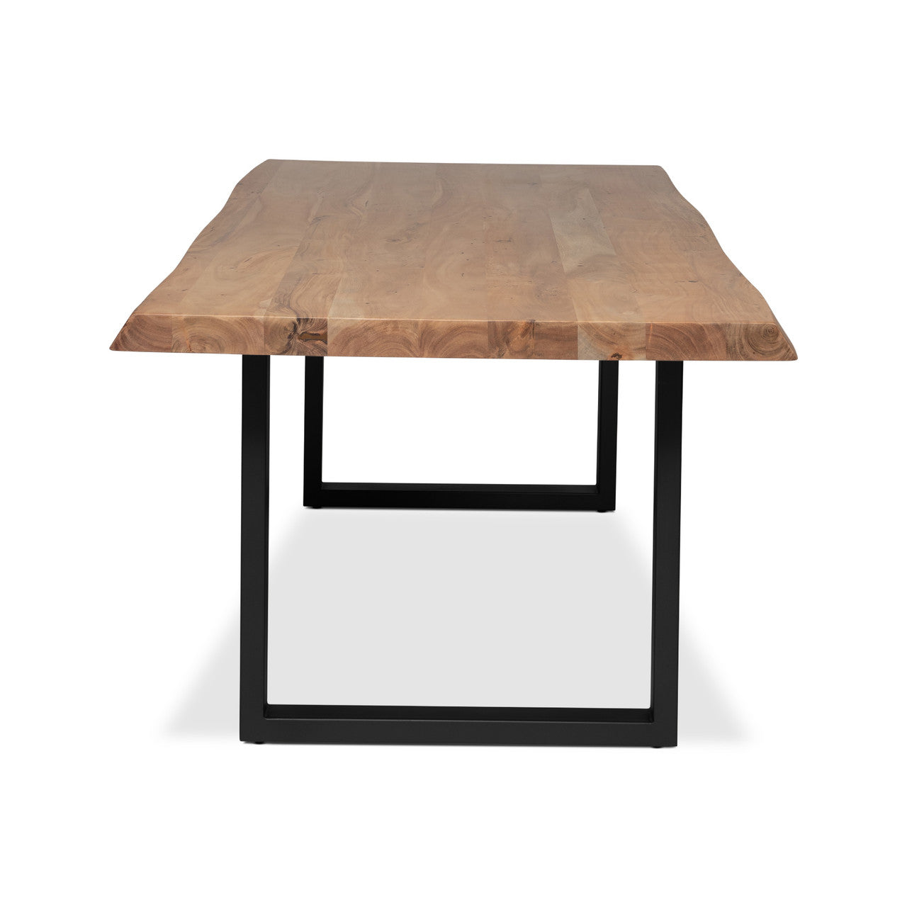 Brooks - Dining Table - U Base - 40" x 116" - Teak Top - Black Base