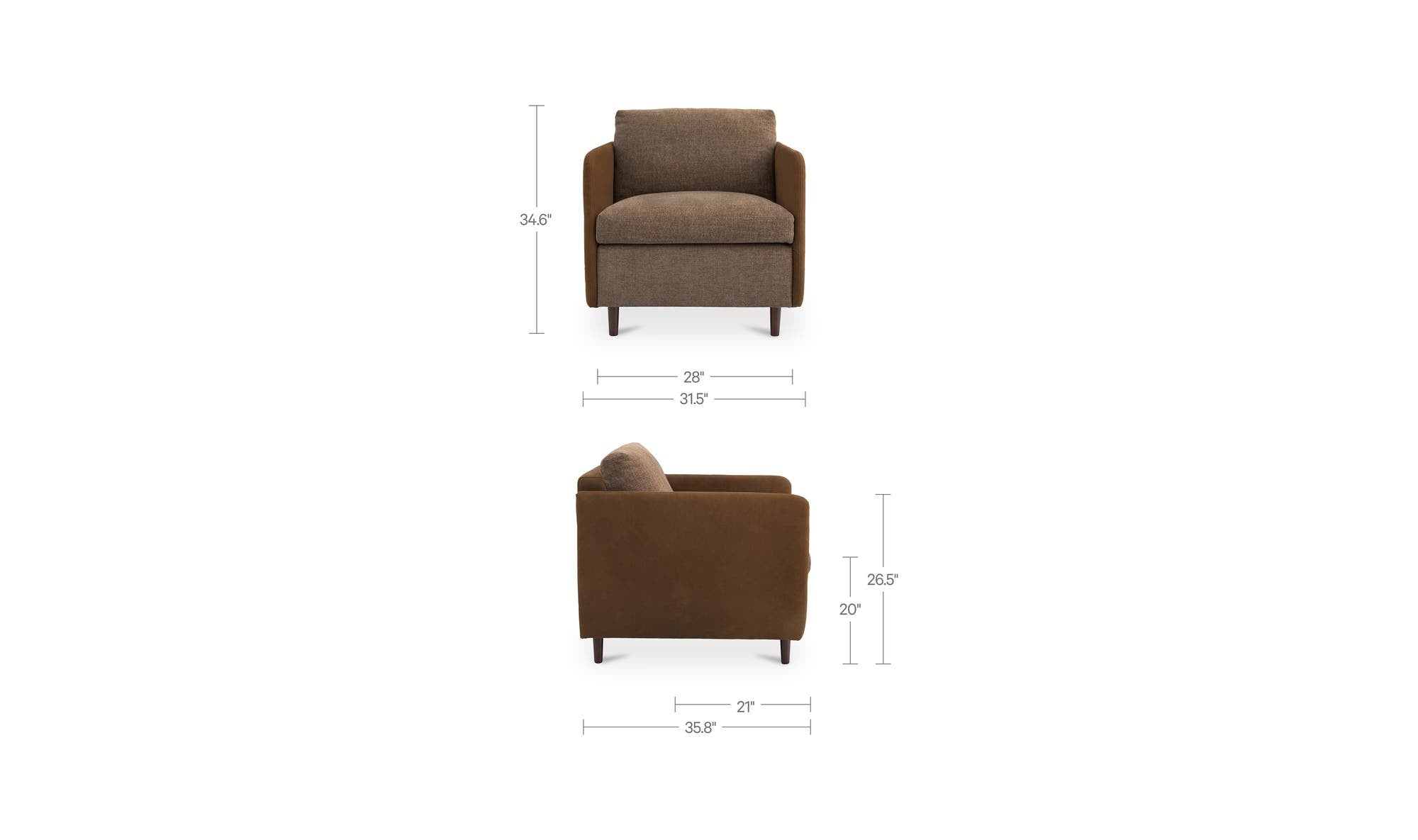 Teller Accent Chair Brown by Moe's Home Collection - view 14