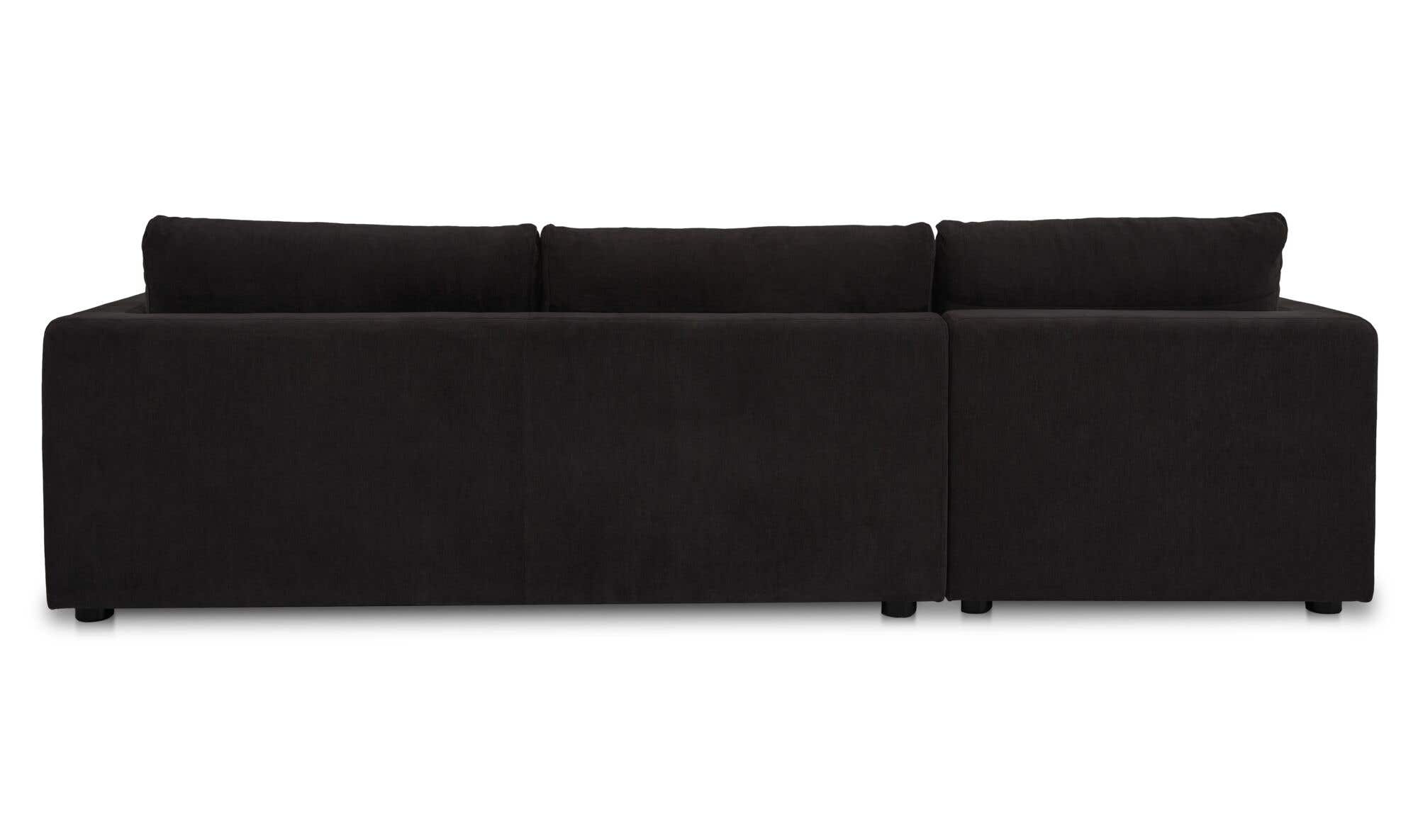 Burrow Sleeper Sectional With Storage Chaise Black Left by Moe's Home Collection - view 7