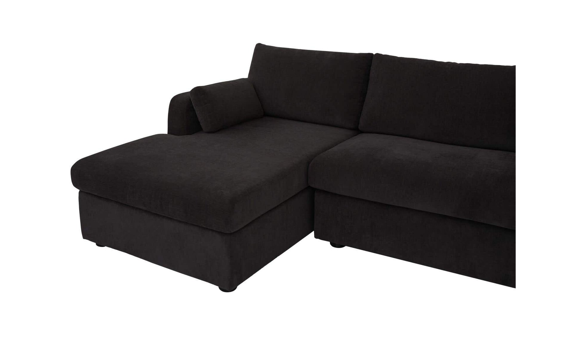Burrow Sleeper Sectional With Storage Chaise Black Left by Moe's Home Collection - view 10