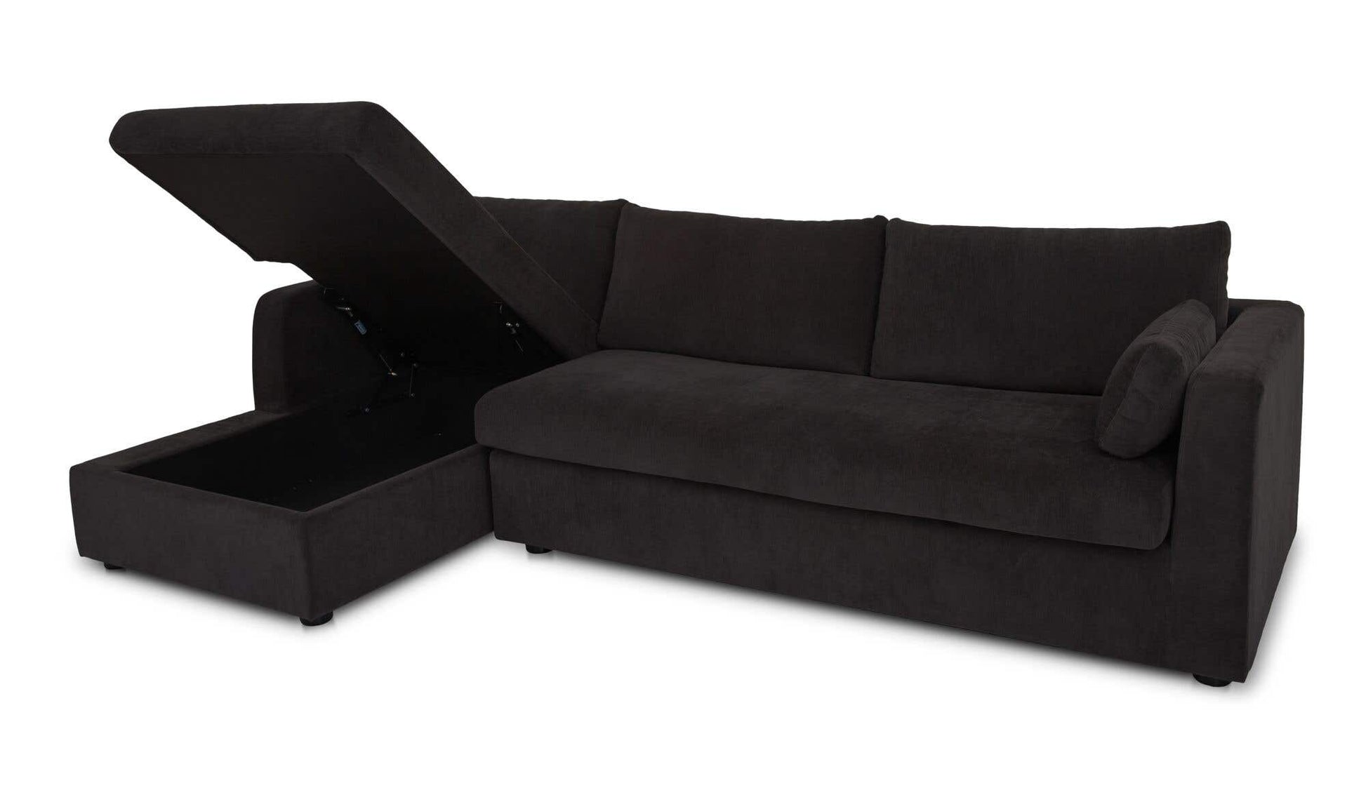 Burrow Sleeper Sectional With Storage Chaise Black Left by Moe's Home Collection - view 9