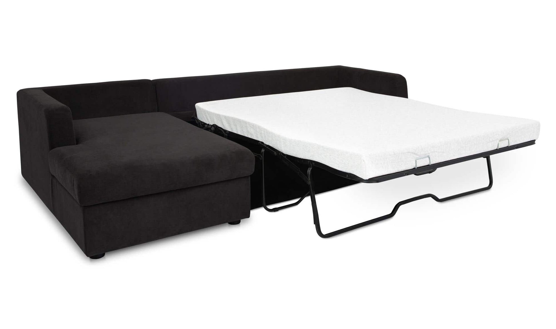 Burrow Sleeper Sectional With Storage Chaise Black Left by Moe's Home Collection - view 5