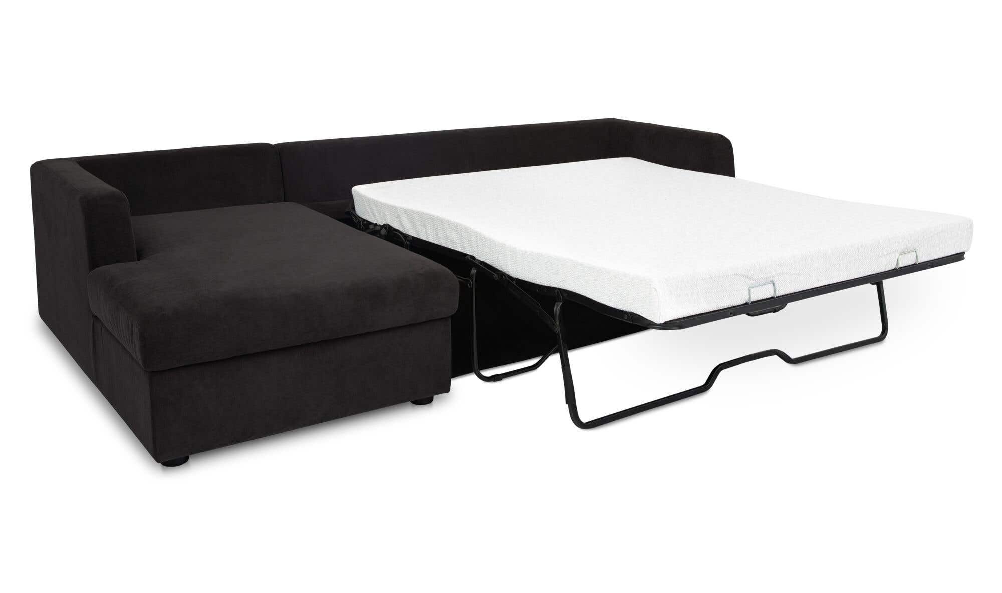 Burrow Sleeper Sectional With Storage Chaise Black Left by Moe's Home Collection - view 5