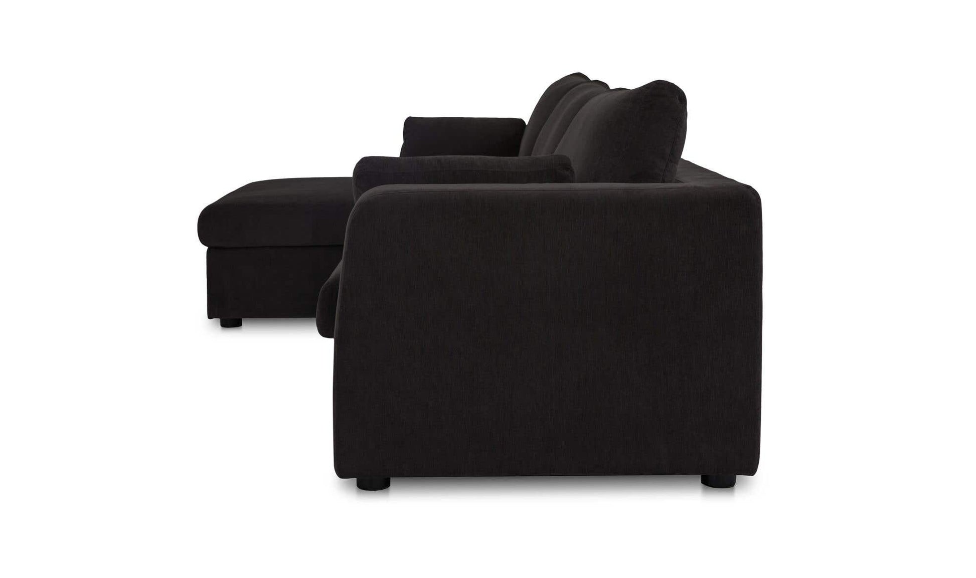 Burrow Sleeper Sectional With Storage Chaise Black Left by Moe's Home Collection - view 8
