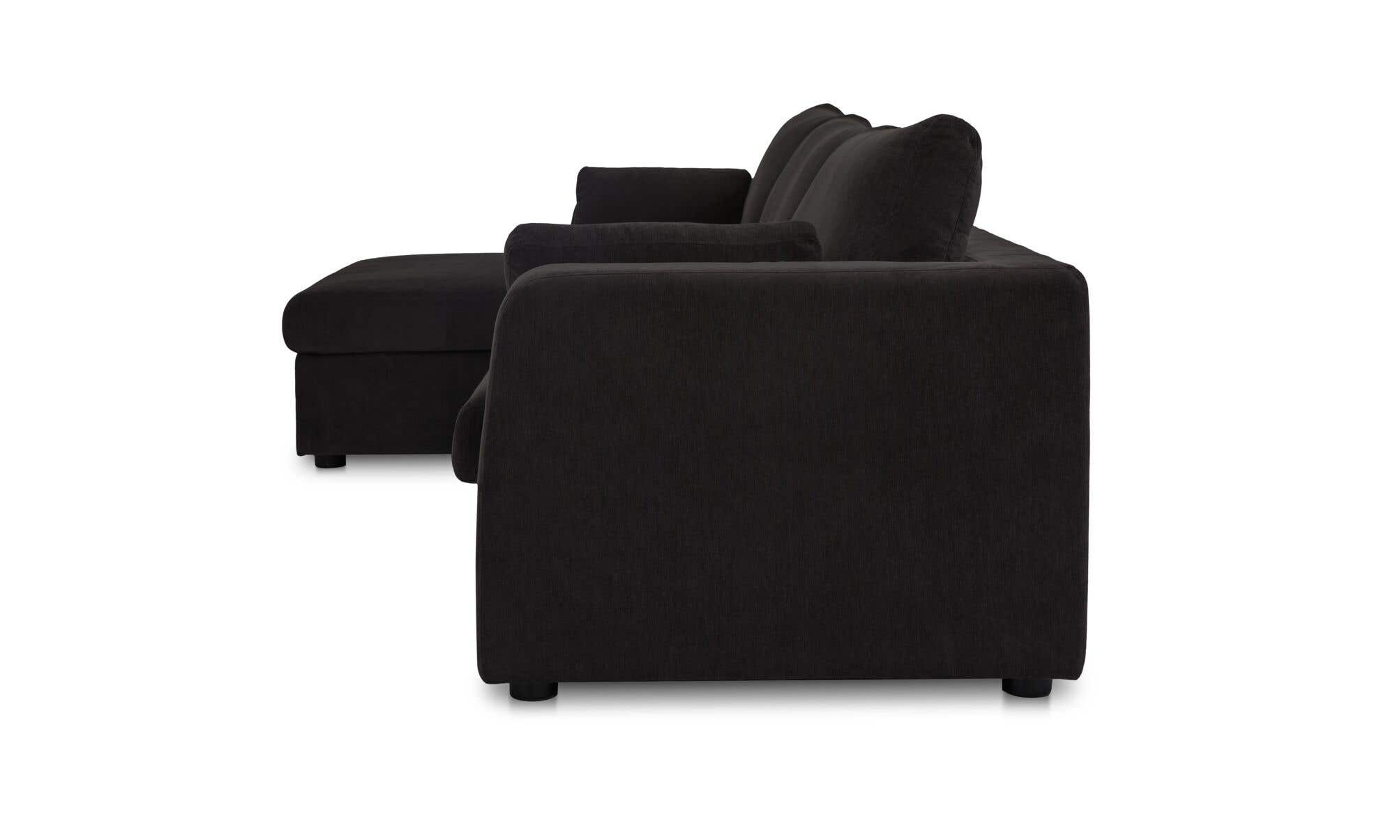 Burrow Sleeper Sectional With Storage Chaise Black Left by Moe's Home Collection - view 8