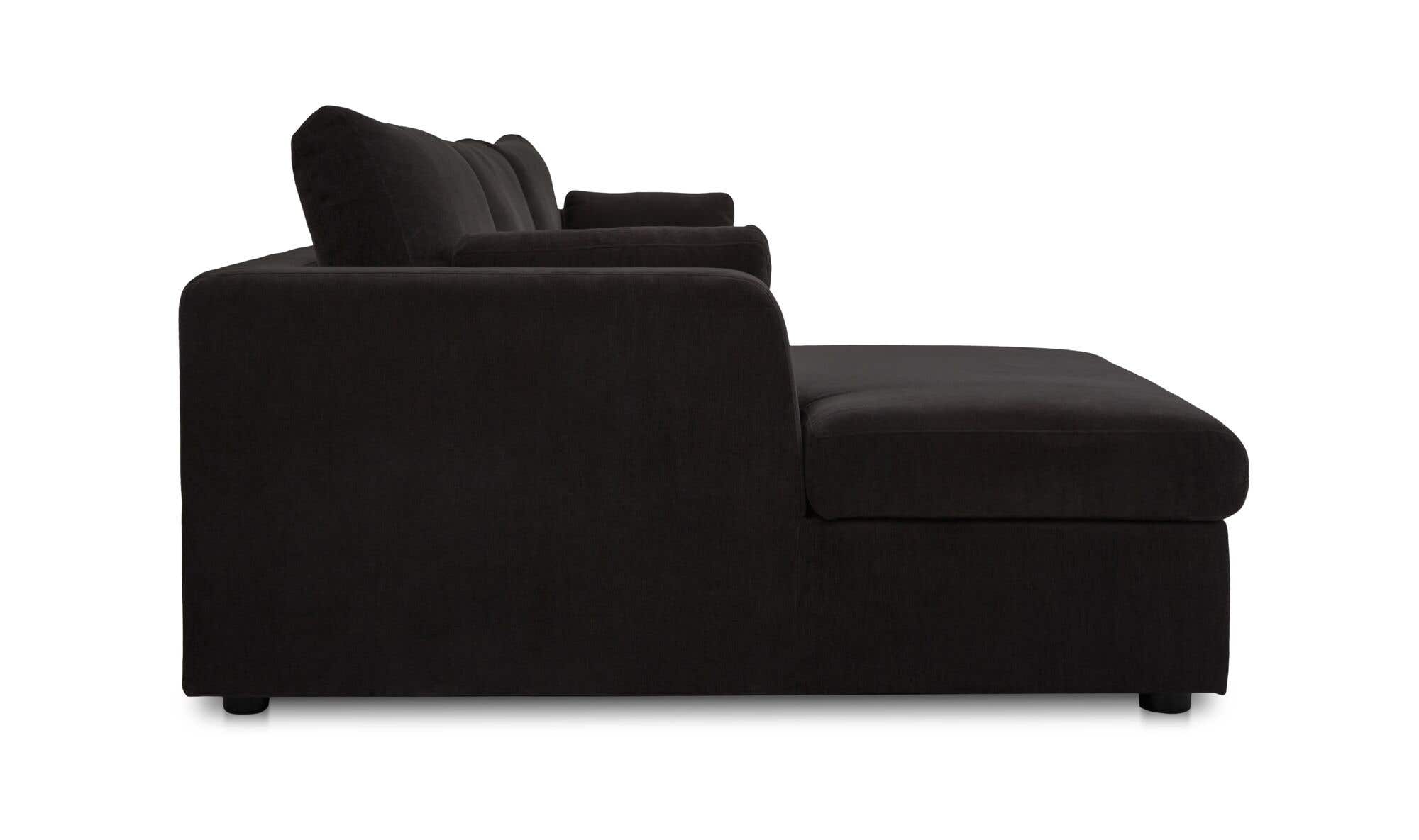 Burrow Sleeper Sectional With Storage Chaise Black Left by Moe's Home Collection - view 6