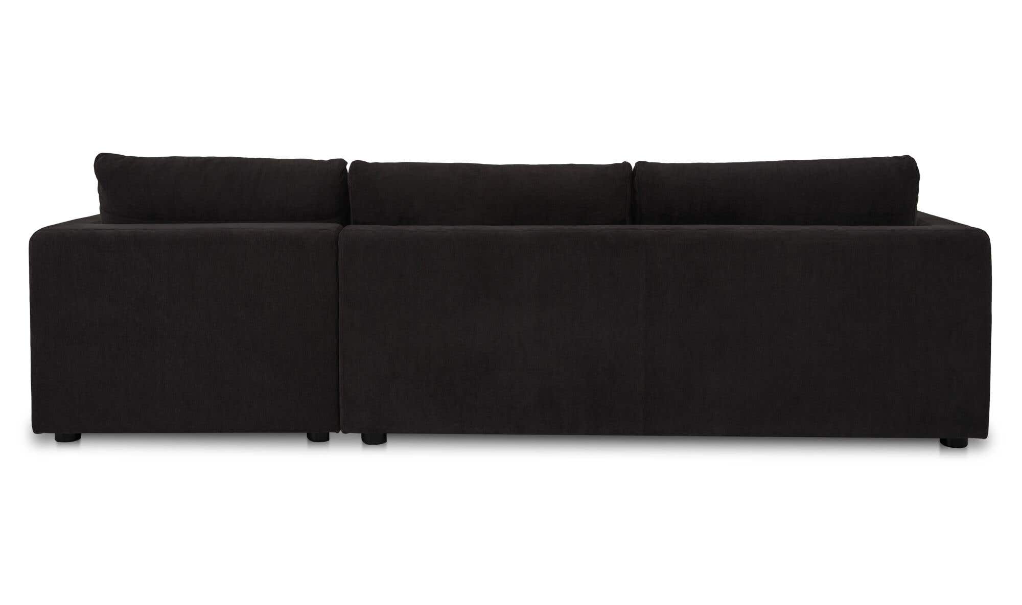 Burrow Sleeper Sectional With Storage Chaise Black Right by Moe's Home Collection - view 7