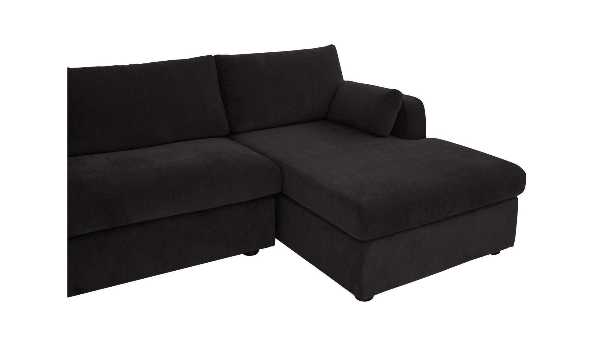 Burrow Sleeper Sectional With Storage Chaise Black Right by Moe's Home Collection - view 10
