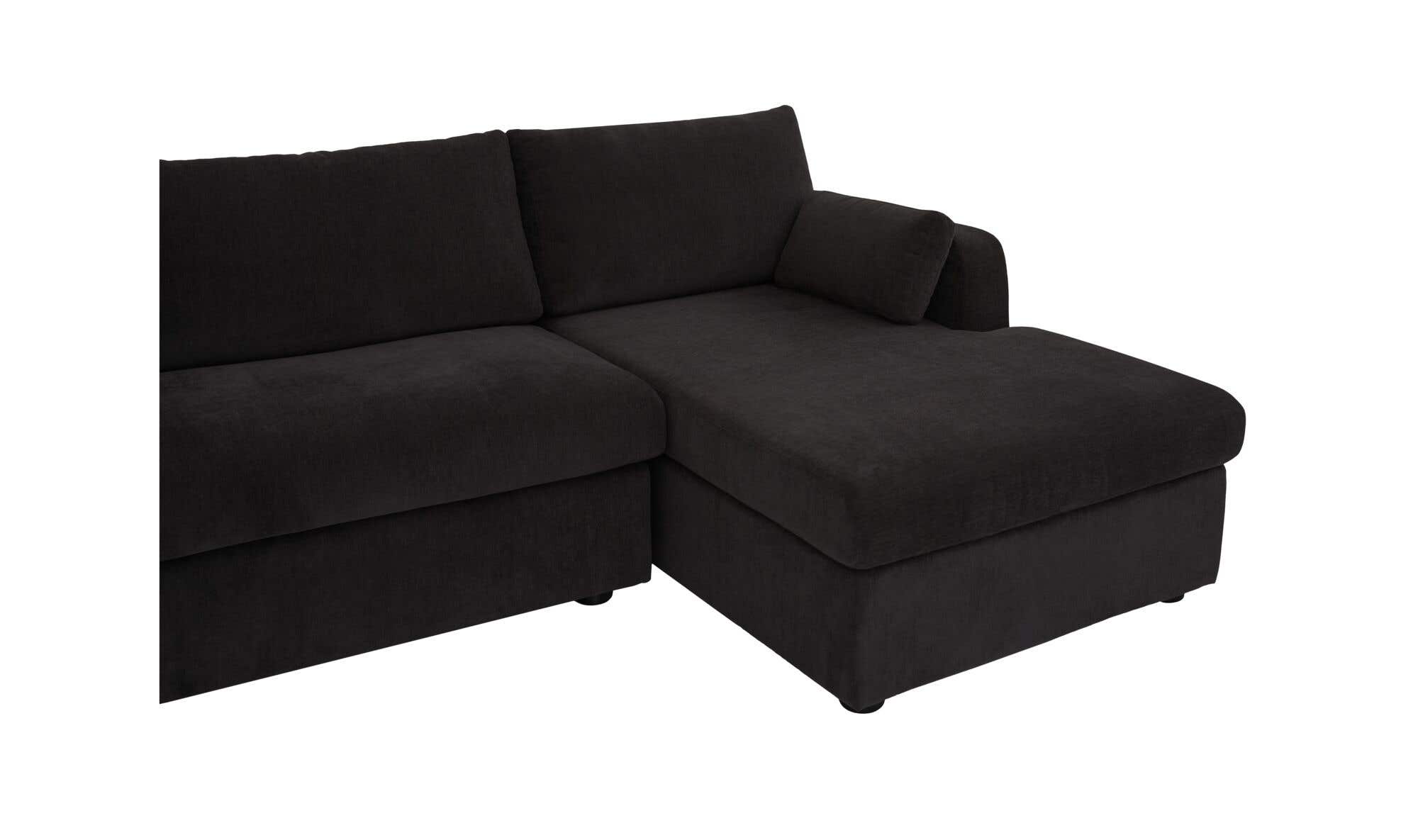 Burrow Sleeper Sectional With Storage Chaise Black Right by Moe's Home Collection - view 10