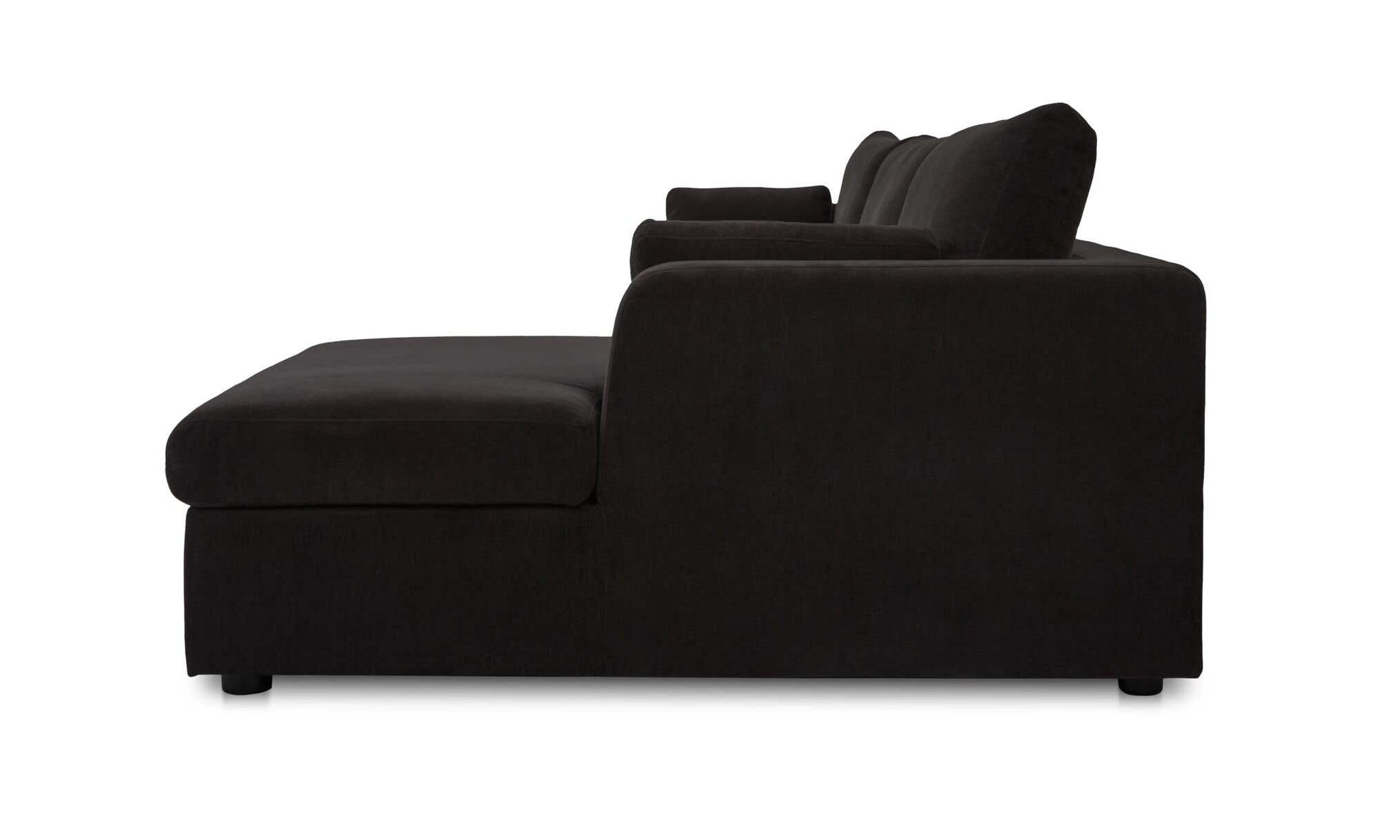 Burrow Sleeper Sectional With Storage Chaise Black Right by Moe's Home Collection - view 8