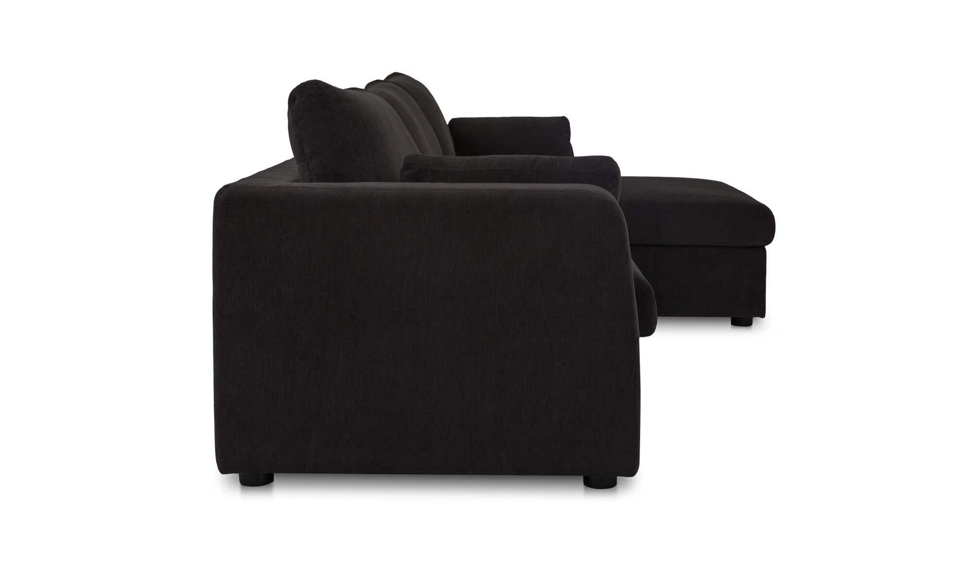 Burrow Sleeper Sectional With Storage Chaise Black Right by Moe's Home Collection - view 6