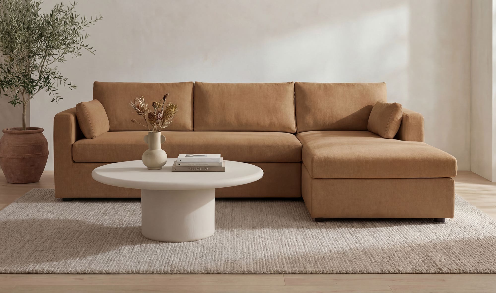 Burrow Sleeper Sectional With Storage Chaise Ginger Right by Moe's Home Collection - view 4