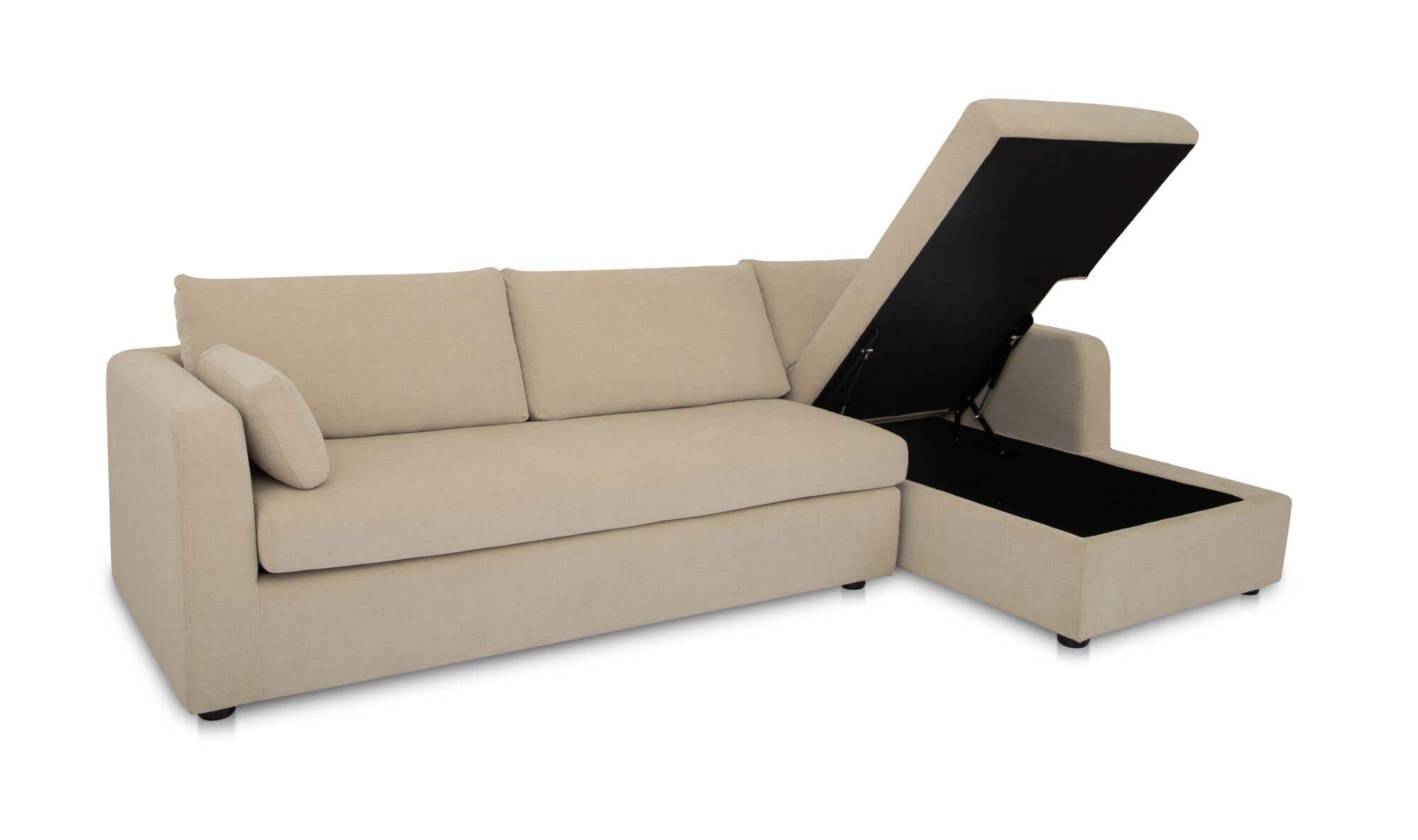 Burrow Sleeper Sectional With Storage Chaise Sand Right by Moe's Home Collection - view 6