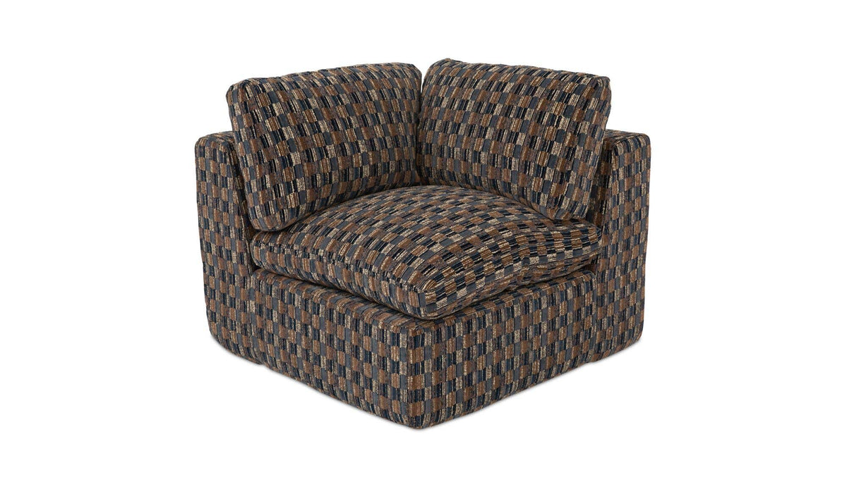 Cates Corner Chair Navy And Brown by Moe's Home Collection - view 2