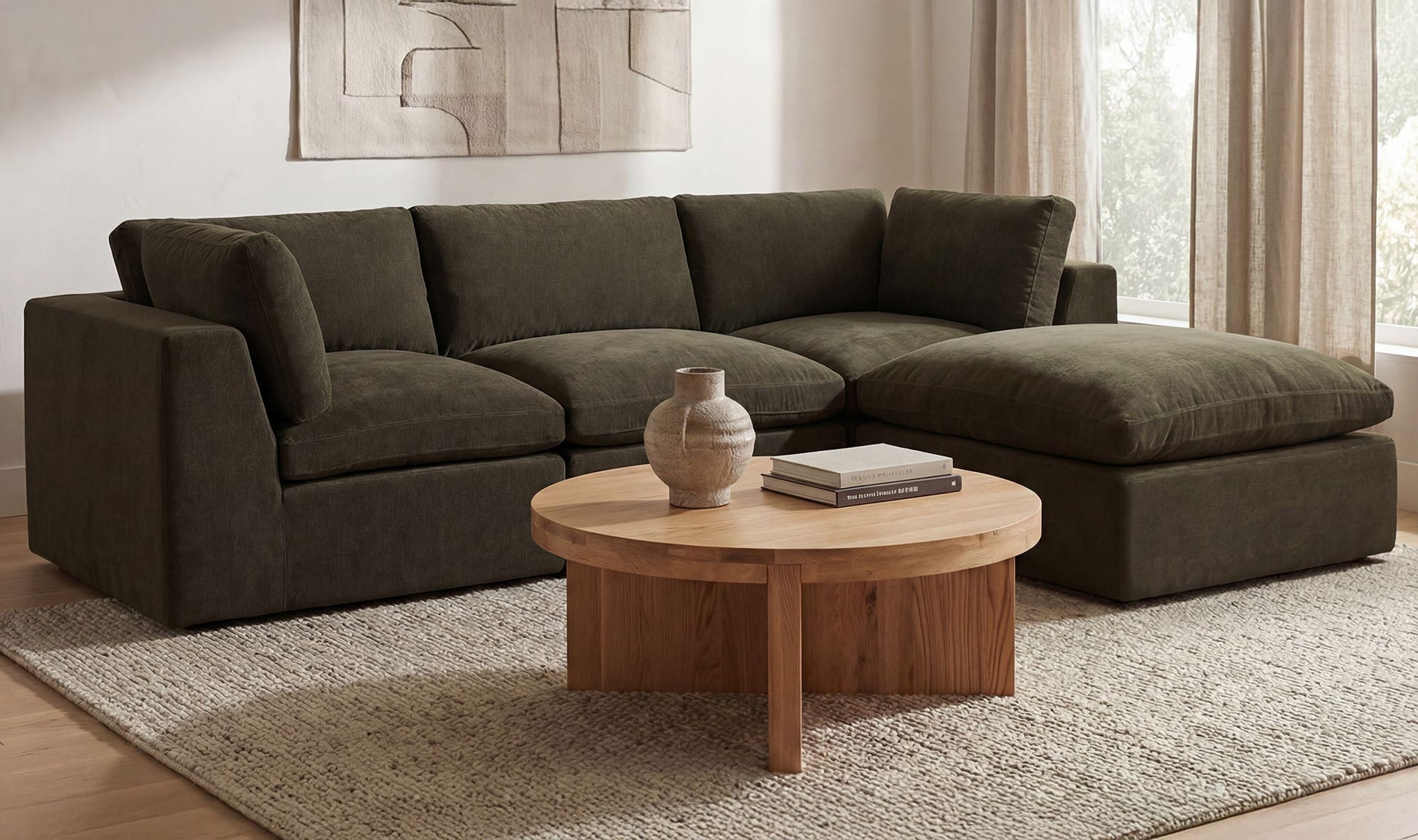 Cates Slipper Chair Dark Green by Moe's Home Collection - view 7