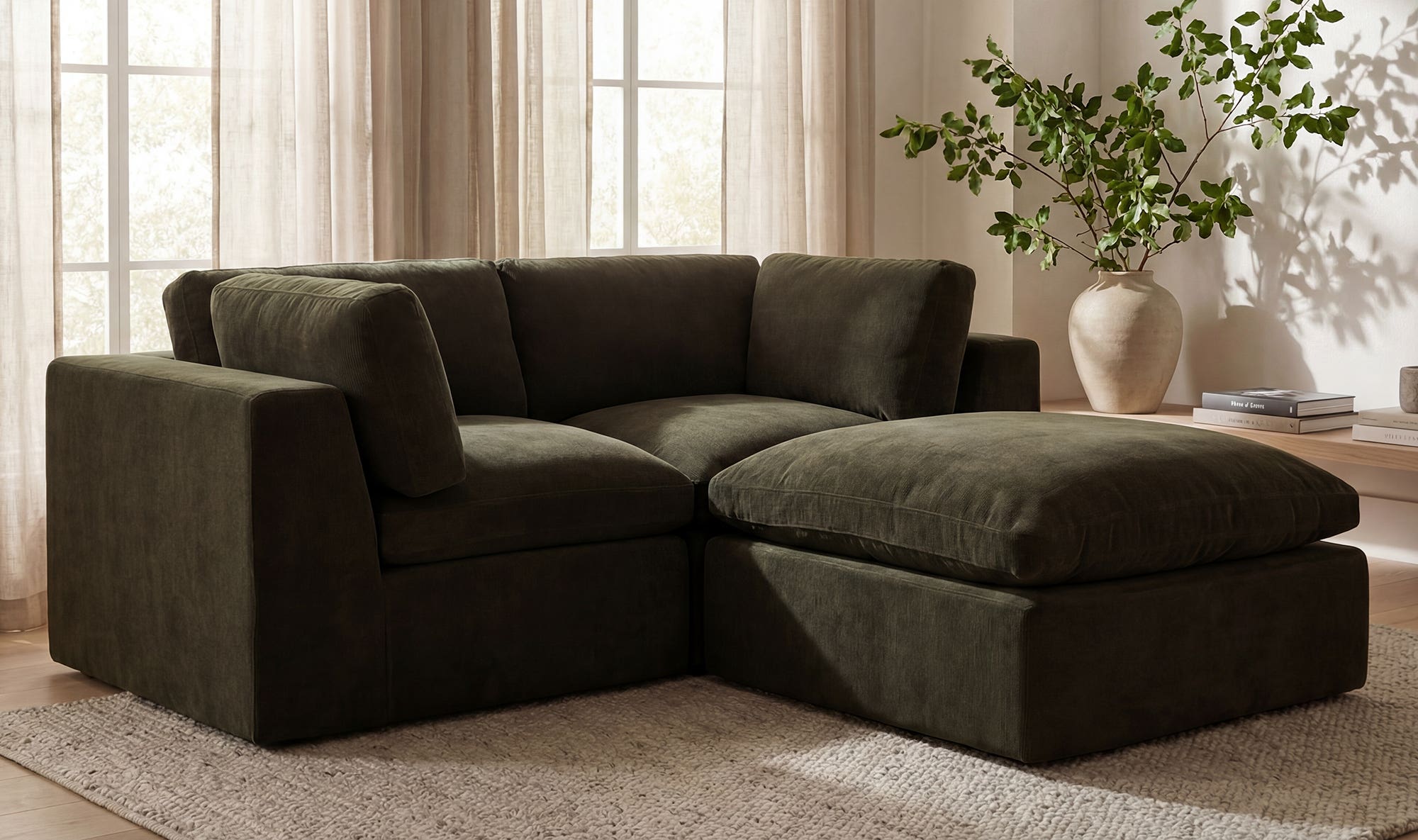 Cates Ottoman Dark Green by Moe's Home Collection - view 7