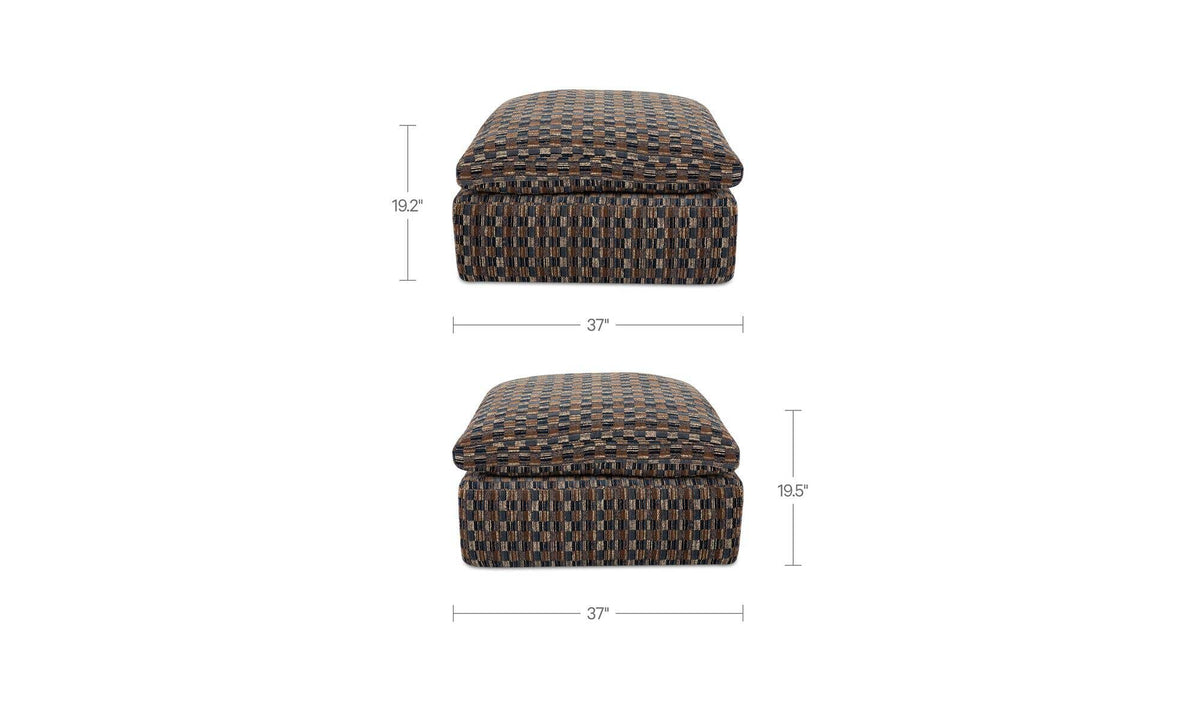Cates Ottoman Navy And Brown by Moe's Home Collection - view 8