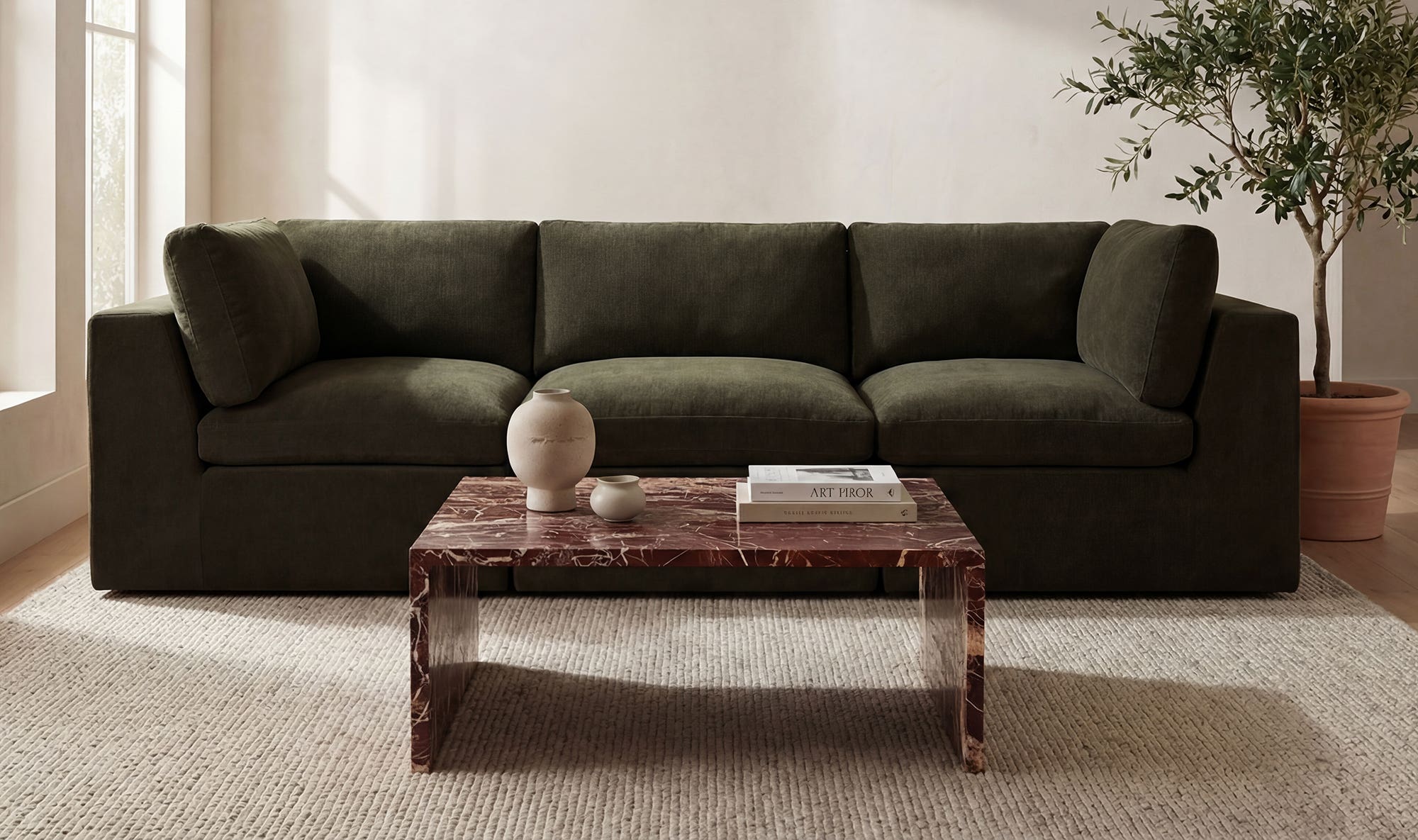 Cates Modular Sofa Dark Green by Moe's Home Collection - view 7
