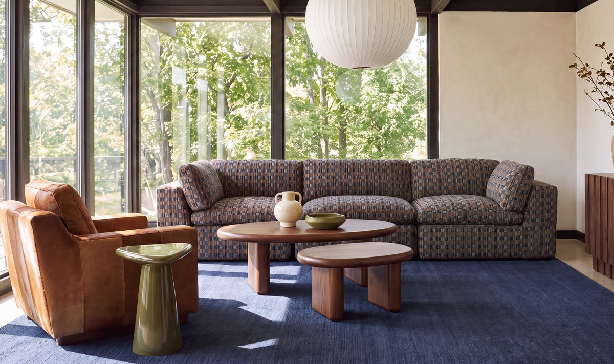 Cates Modular Sofa Navy And Brown by Moe's Home Collection - view 3
